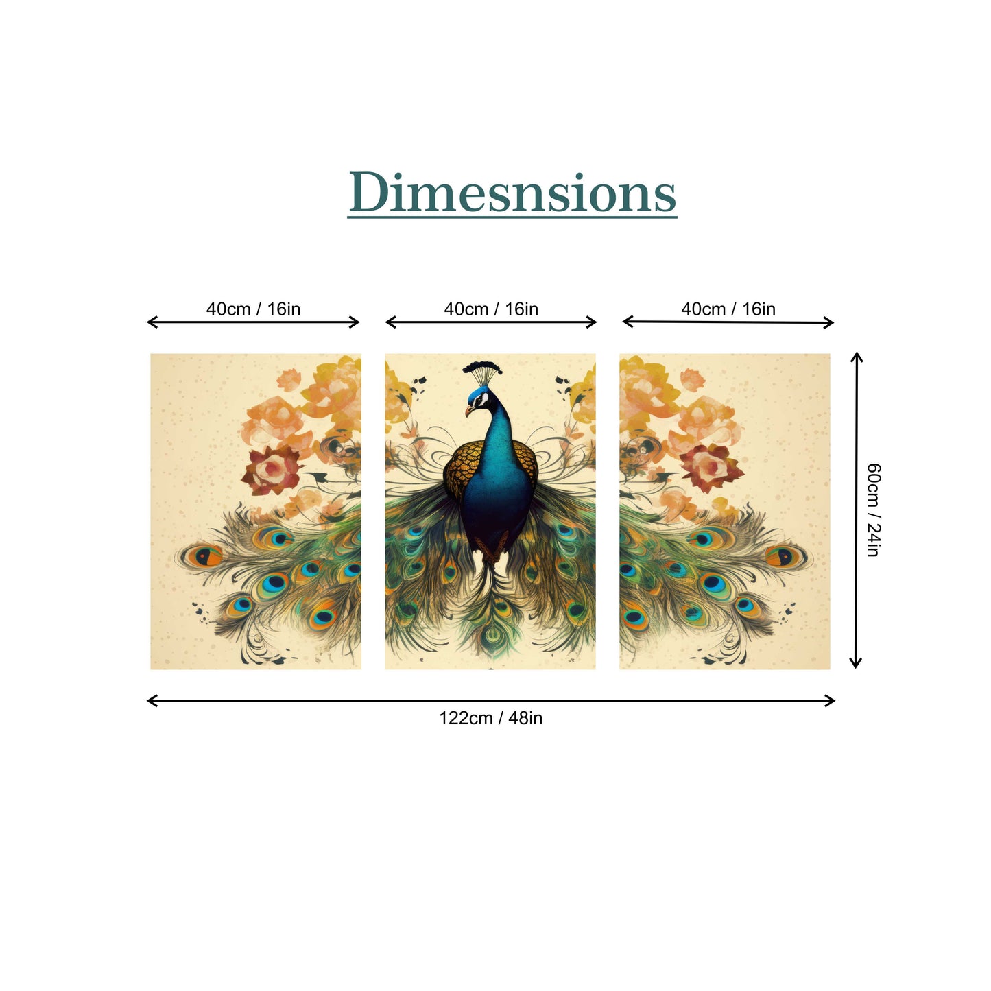 Majestic Peacock Canvas Painting