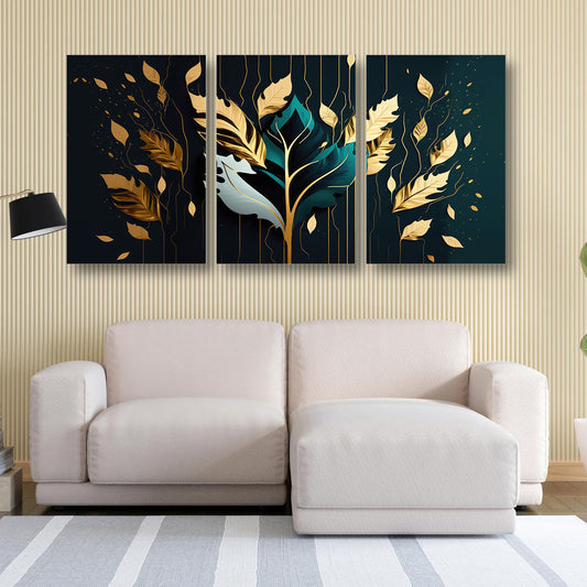 Vibrant Golden Leaves Canvas Painting