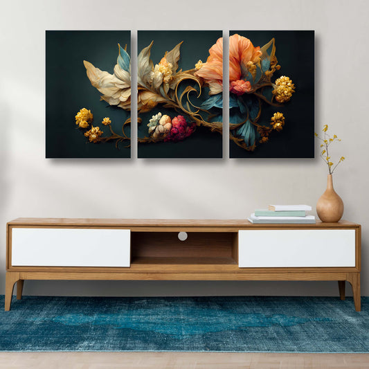 Vintage Botanical Elegance Canvas Painting