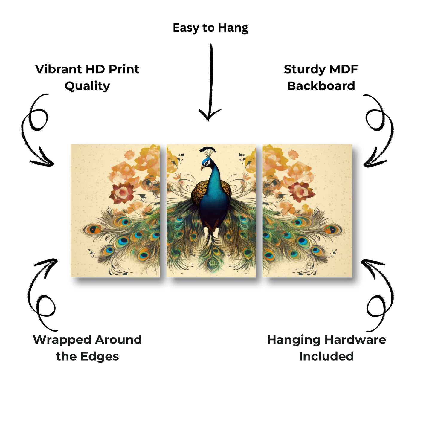 Majestic Peacock Canvas Painting