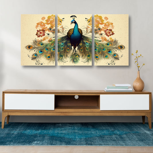 Majestic Peacock Canvas Painting