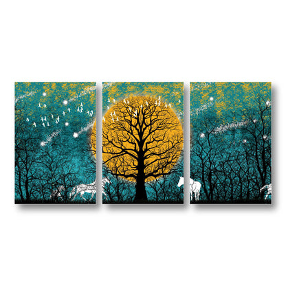 Yellow moon & Tree Canvas Painting