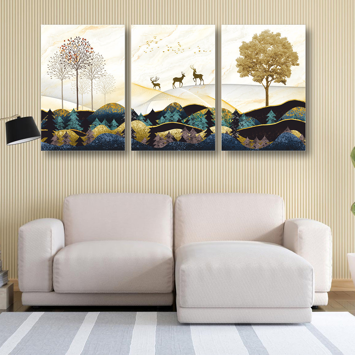 Golden Landscape Canvas Painting