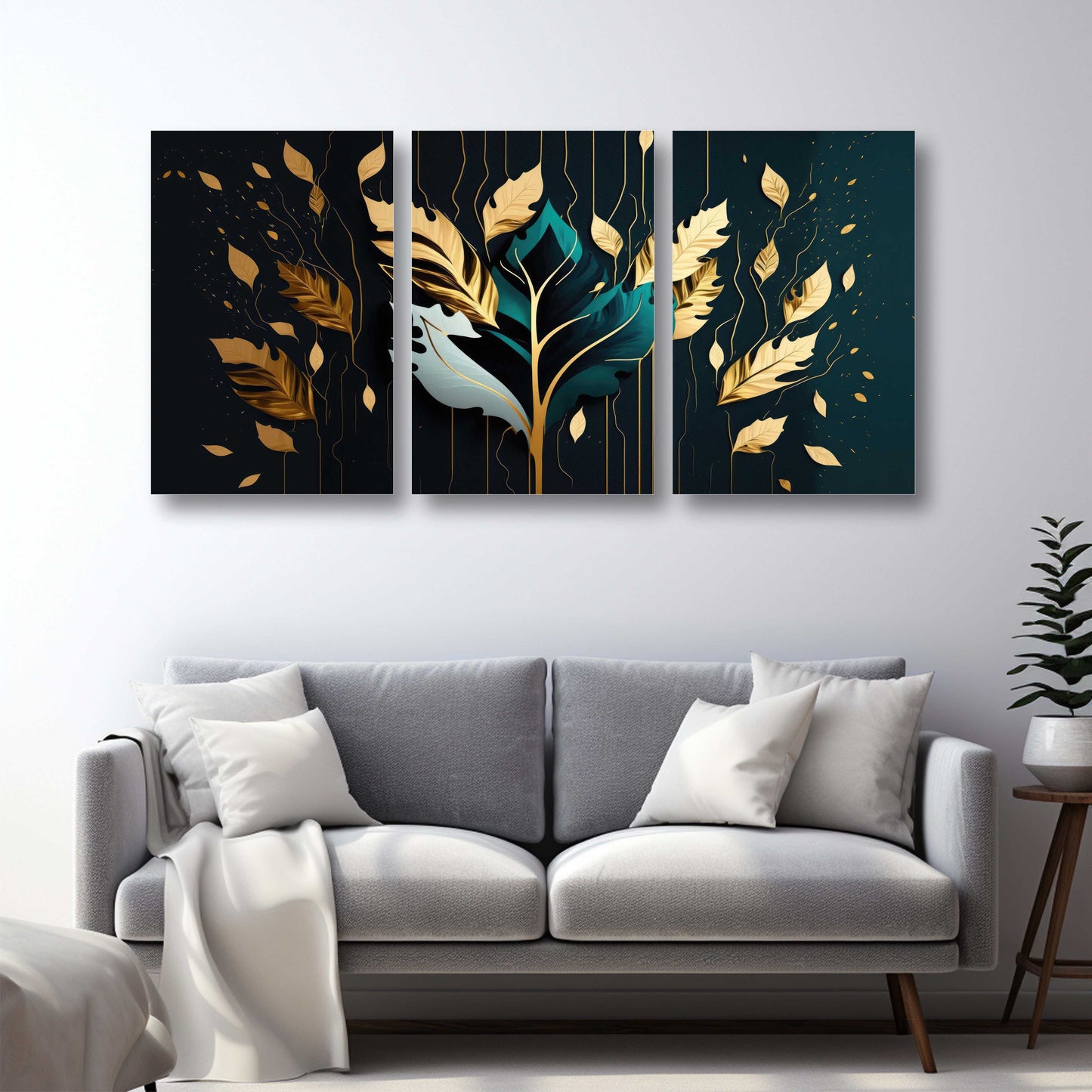 Vibrant Golden Leaves Canvas Painting