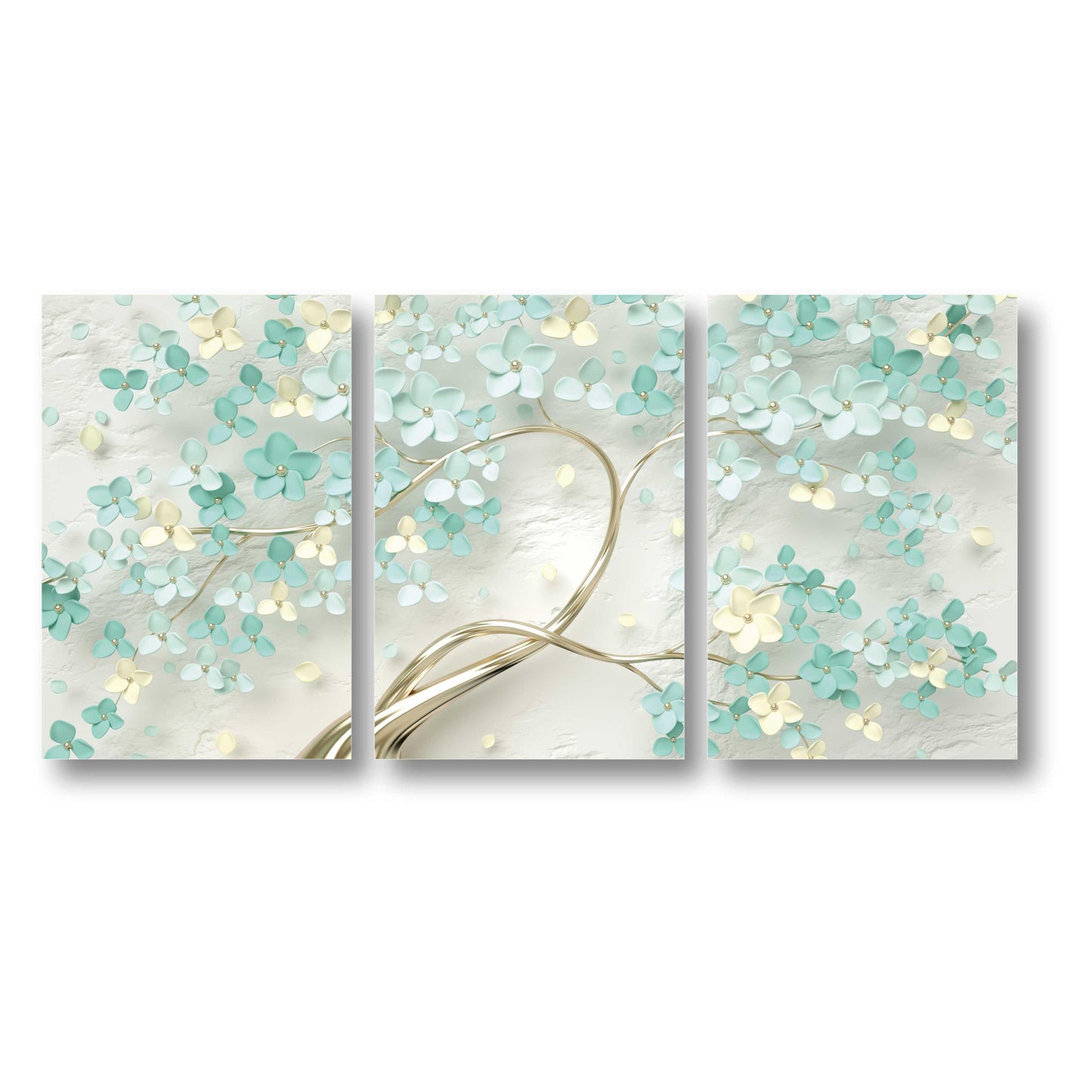 Golden Tree with blue leaves Canvas Painting