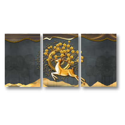 Golden Deer Canvas Painting