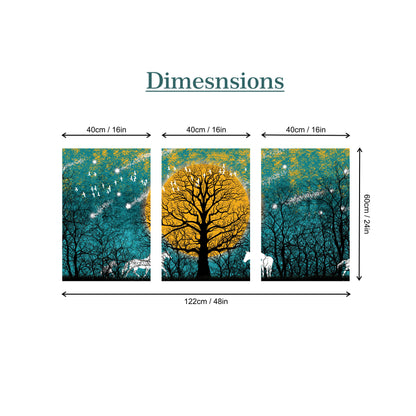 Yellow moon & Tree Canvas Painting