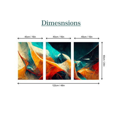 Abstract Teal Orangewall Canvas Painting