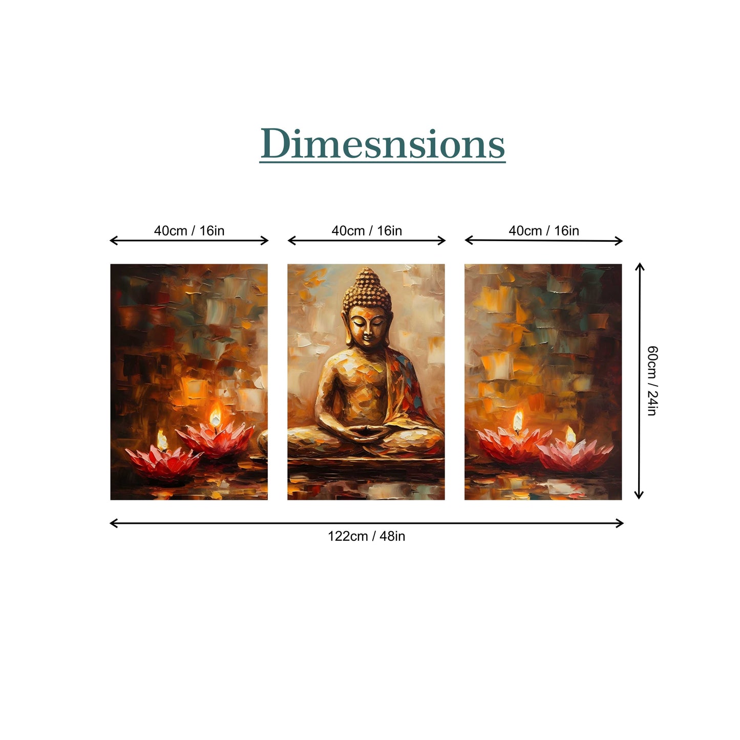 Contemporary Buddha with Lotus Canvas Painting