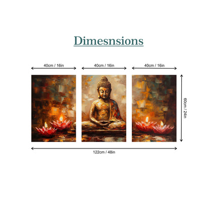 Contemporary Buddha with Lotus Canvas Painting