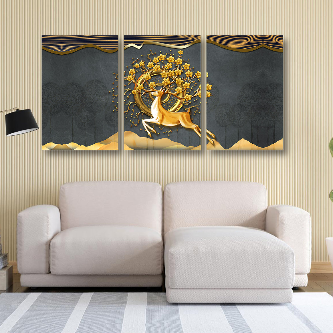Golden Deer Canvas Painting