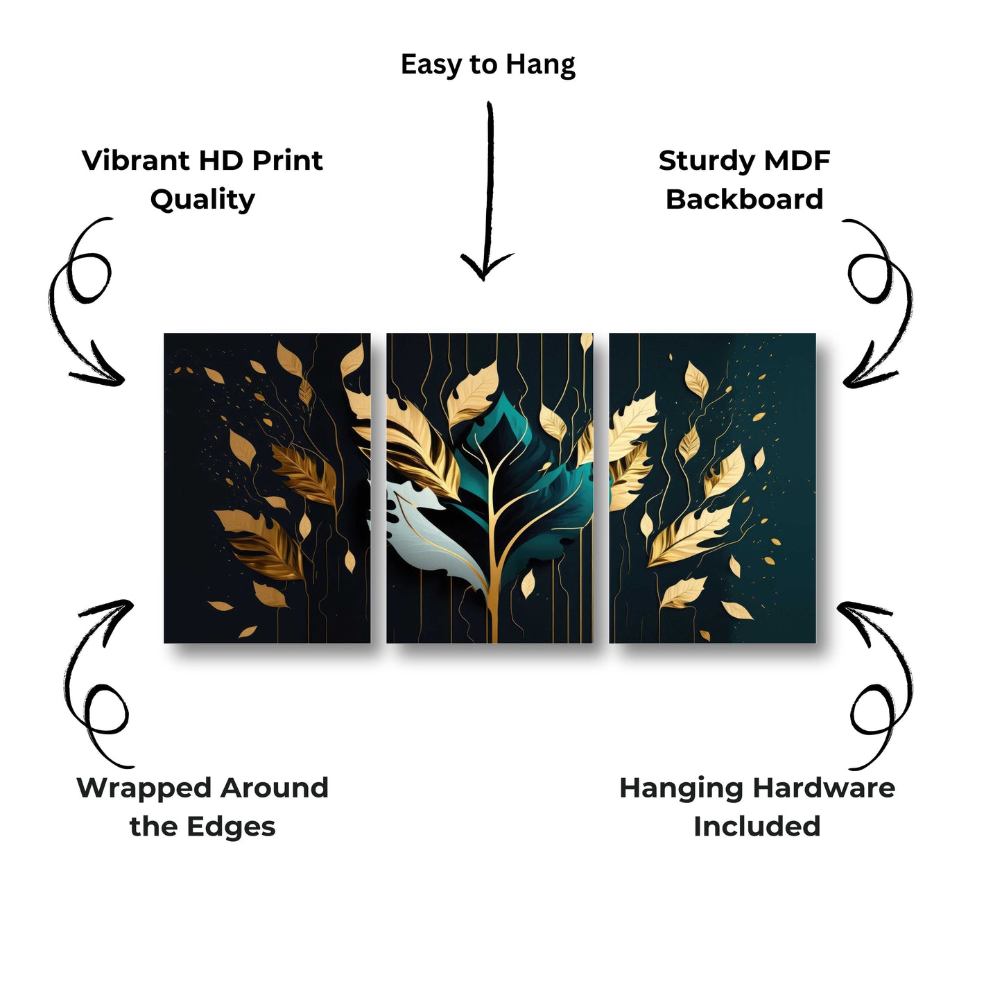 Vibrant Golden Leaves Canvas Painting