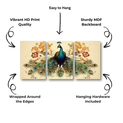 Majestic Peacock Canvas Painting